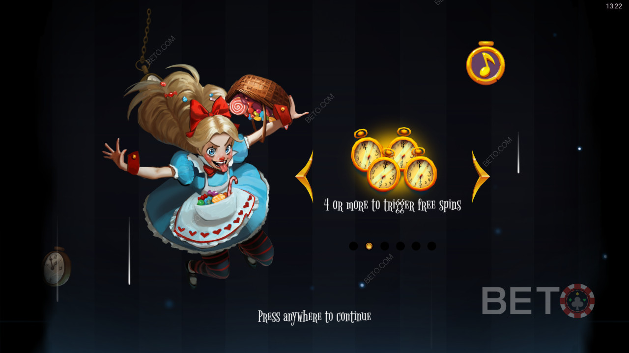 Các tính năng thưởng được giải thích trong Greedy Alice của Peter and Sons