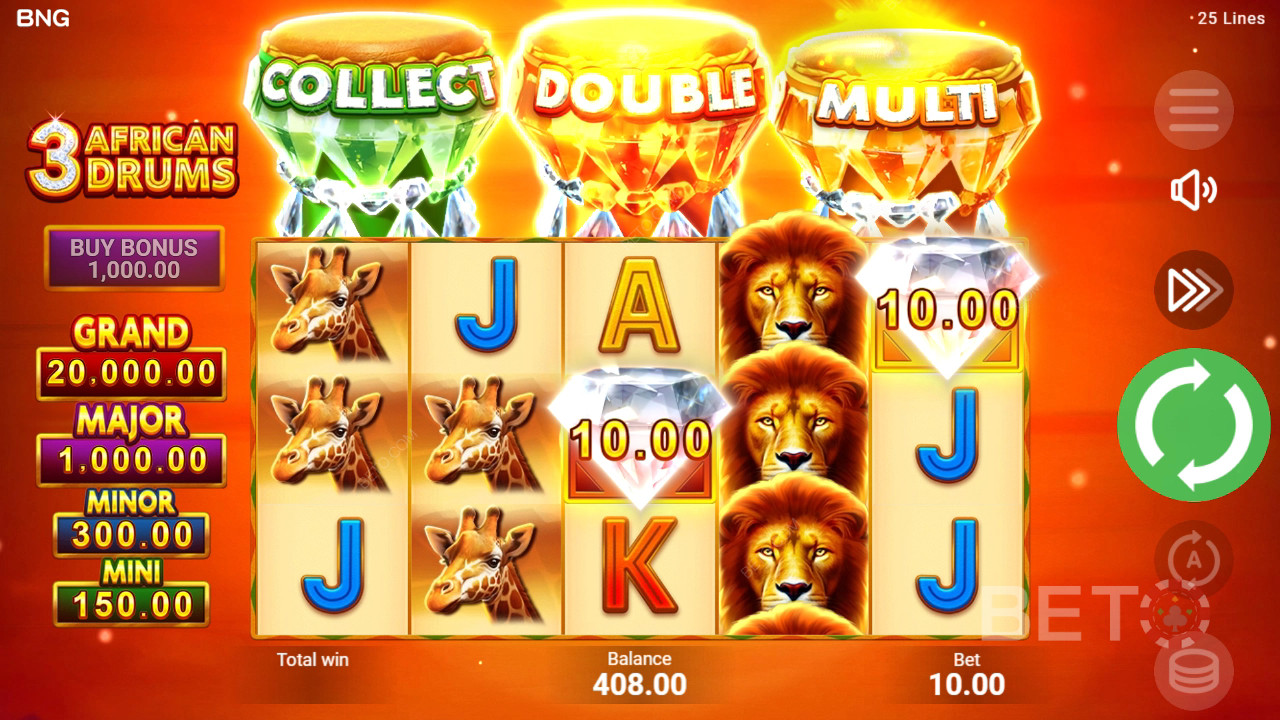 Đánh giá 3 African Drums của BETO Slots
