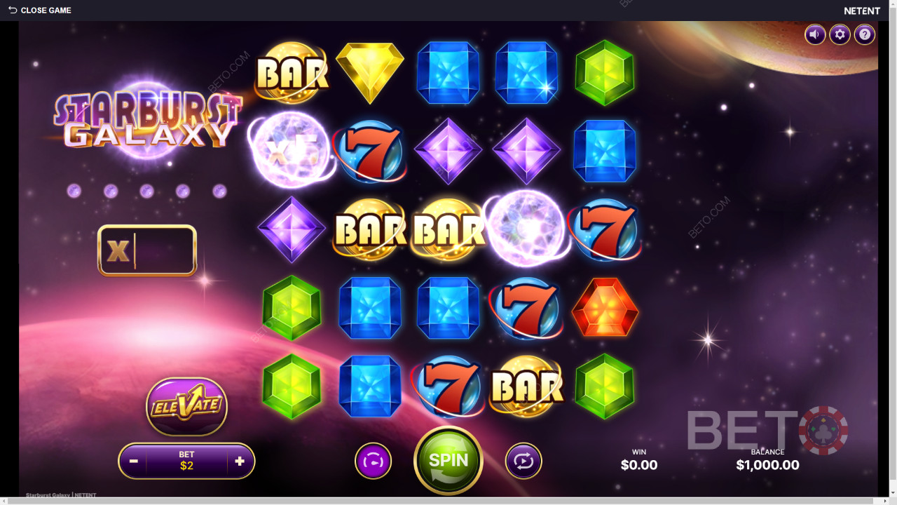 Cách chơi Starburst Galaxy của NetEnt