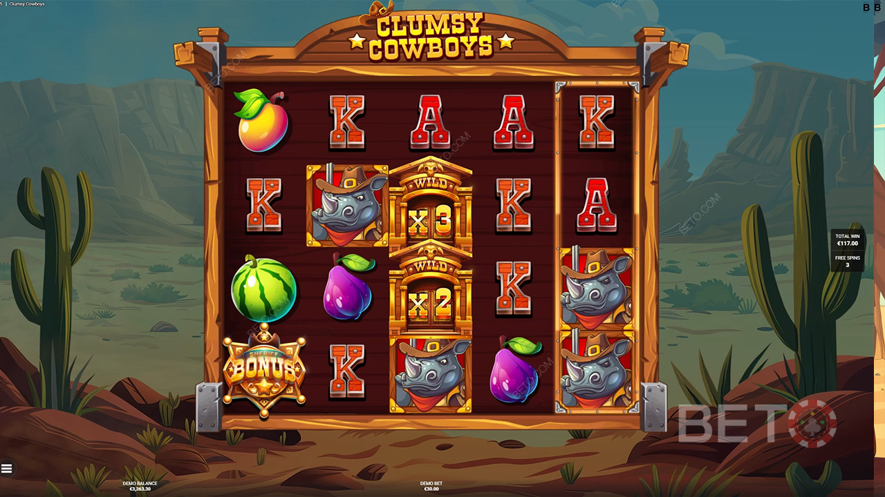 Đánh giá Clumsy Cowboys của BETO Slots