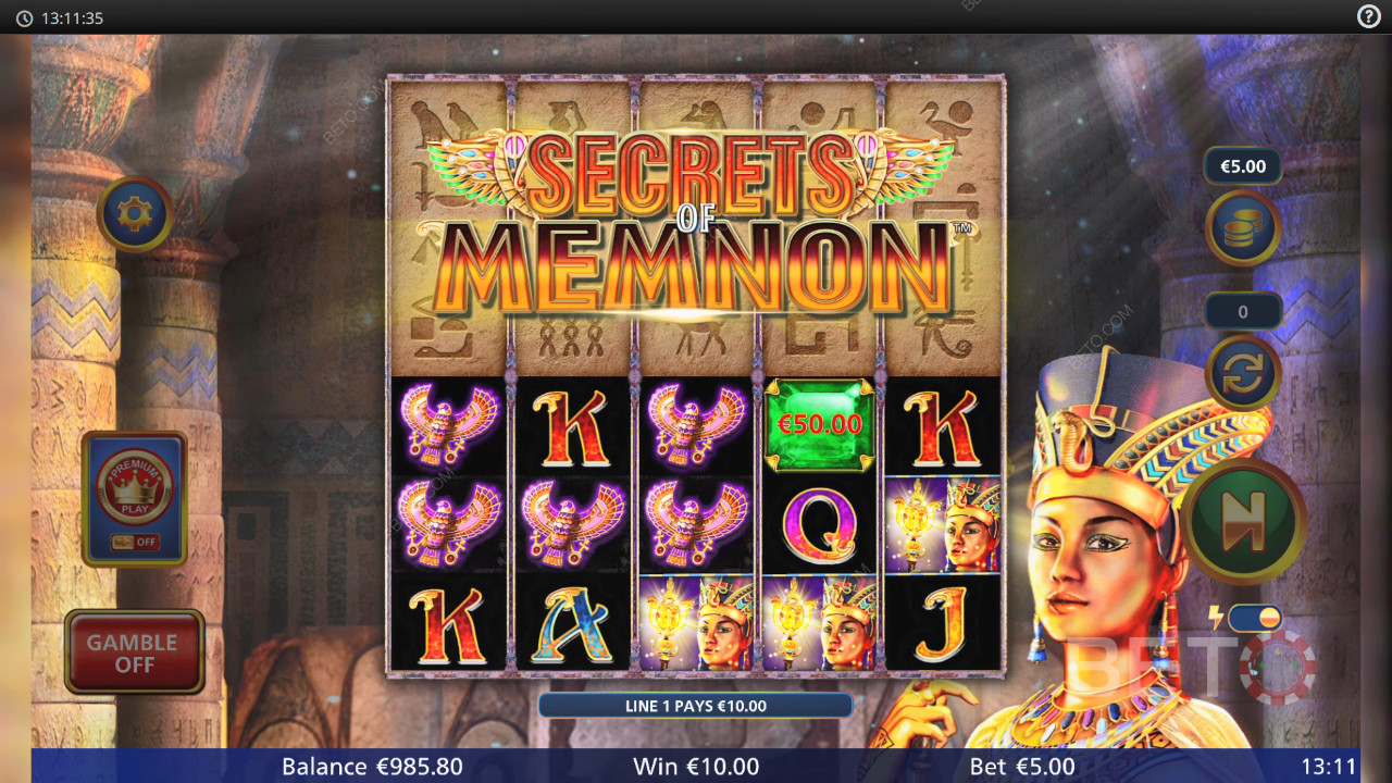 Đánh giá Secrets of Memnon của BETO Slots