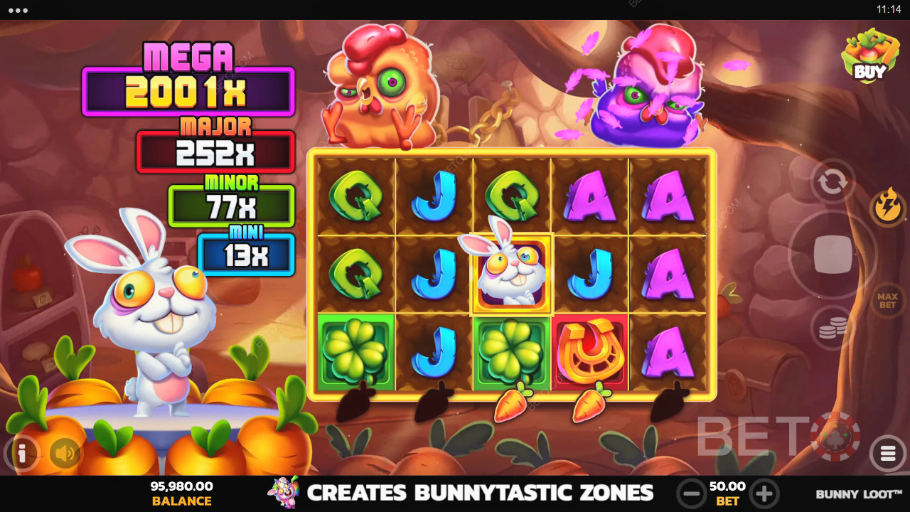 Giải thích về các tính năng thưởng trong Bunny Loot của PearFiction
