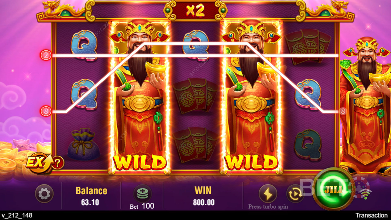 Giải thích về các tính năng thưởng trong Jili Caishen của Jili Games