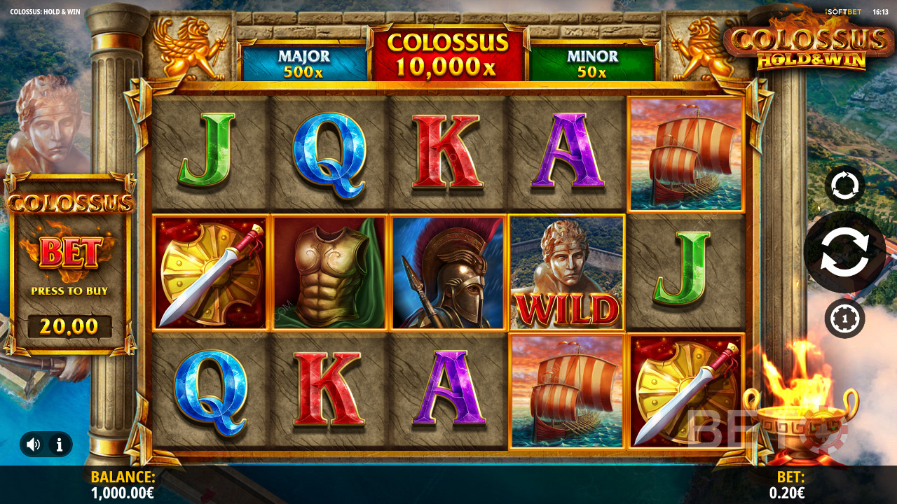 Thưởng thức chủ đề Hy Lạp trong Colossus: Hold and Win slot trực tuyến