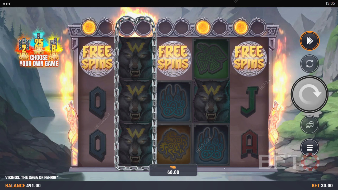 Đánh giá Vikings: The Saga of Fenrir của BETO Slots