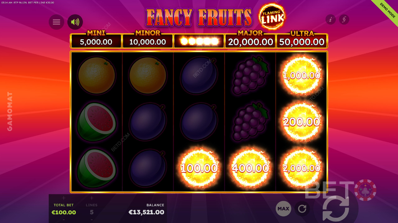 Đánh giá 7 Fancy Fruits Flaming Link của BETO Slots