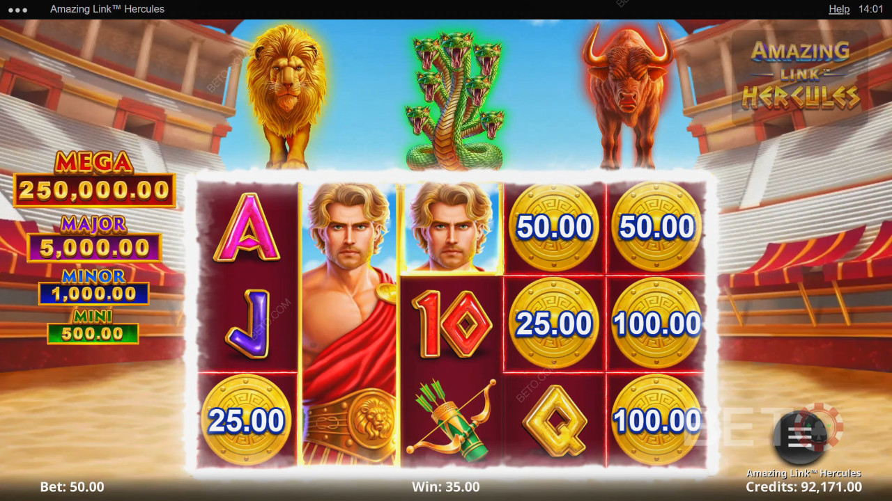 Đánh giá Amazing Link Hercules của BETO Slots