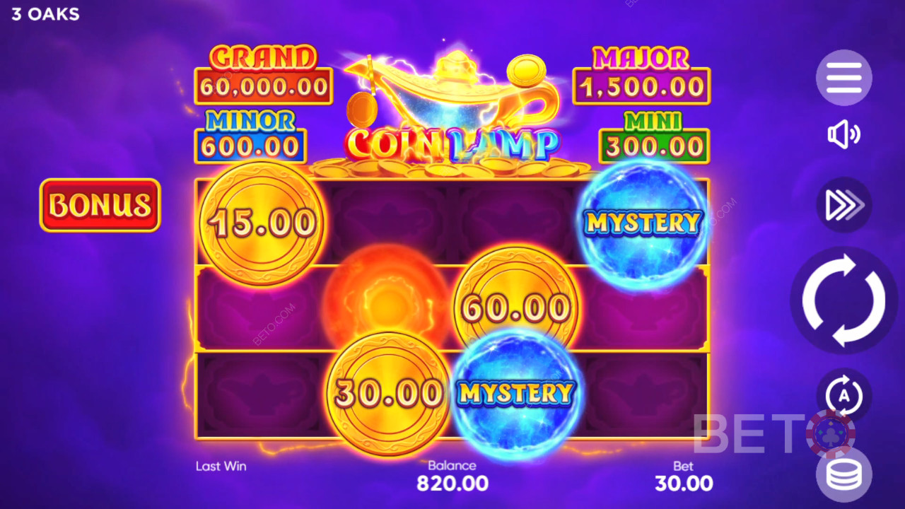 Cách chơi Coin Lamp của 3 Oaks Gaming