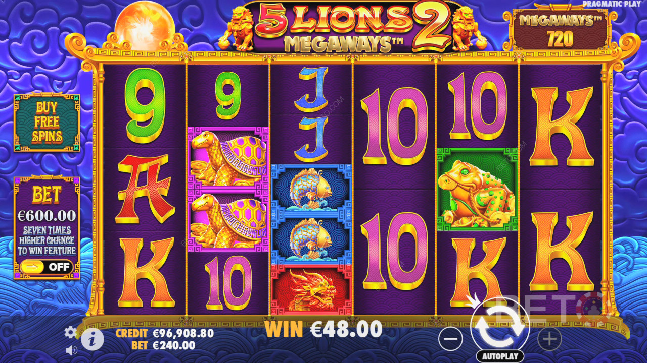 Cách chơi 5 Lions Megaways 2 của Pragmatic Play