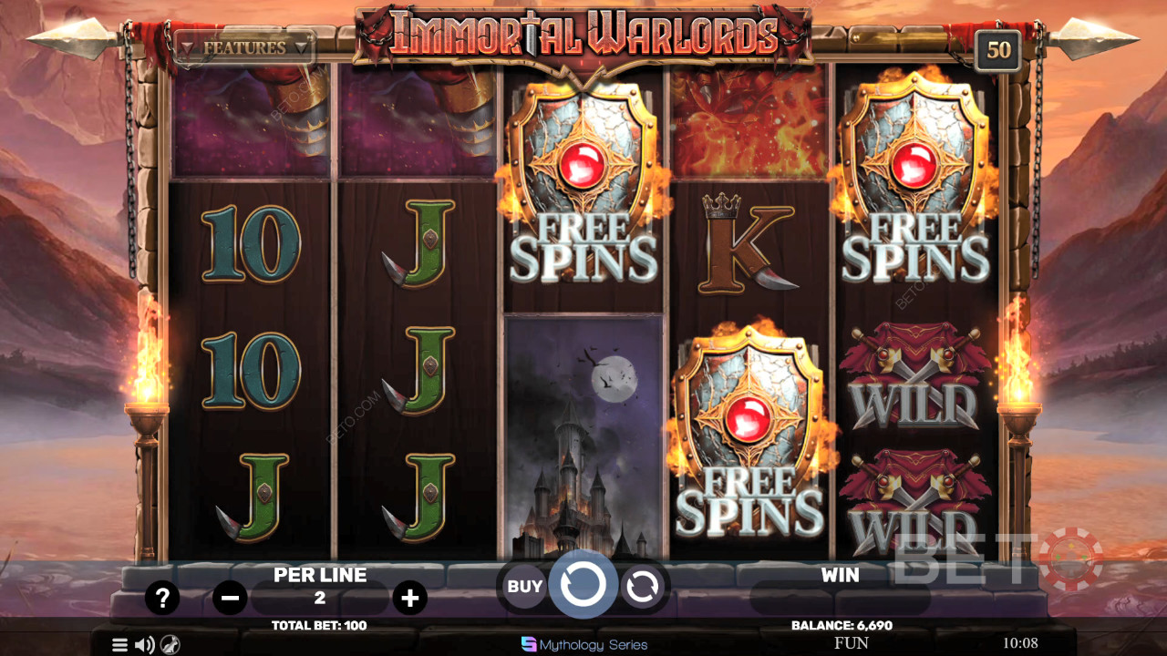 Đánh giá Immortal Warlords của BETO Slots