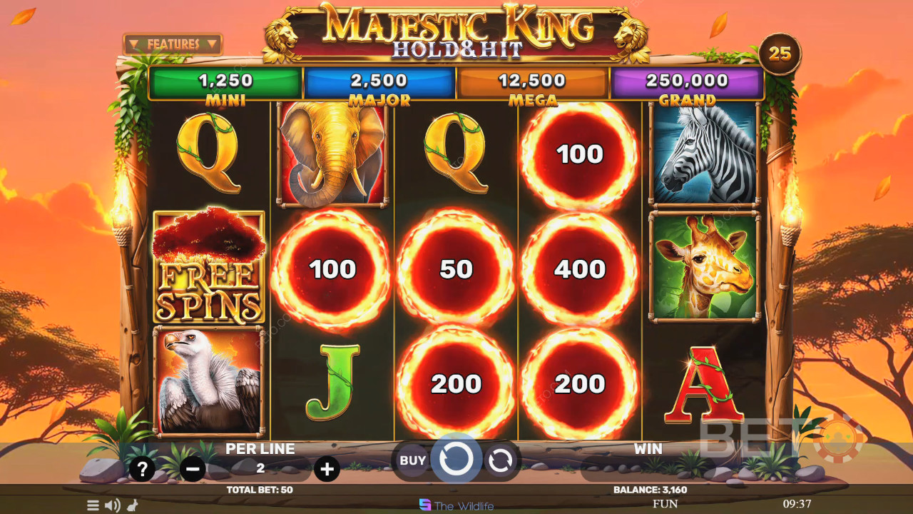 Đánh giá Majestic King - Hold & Hit của BETO Slots