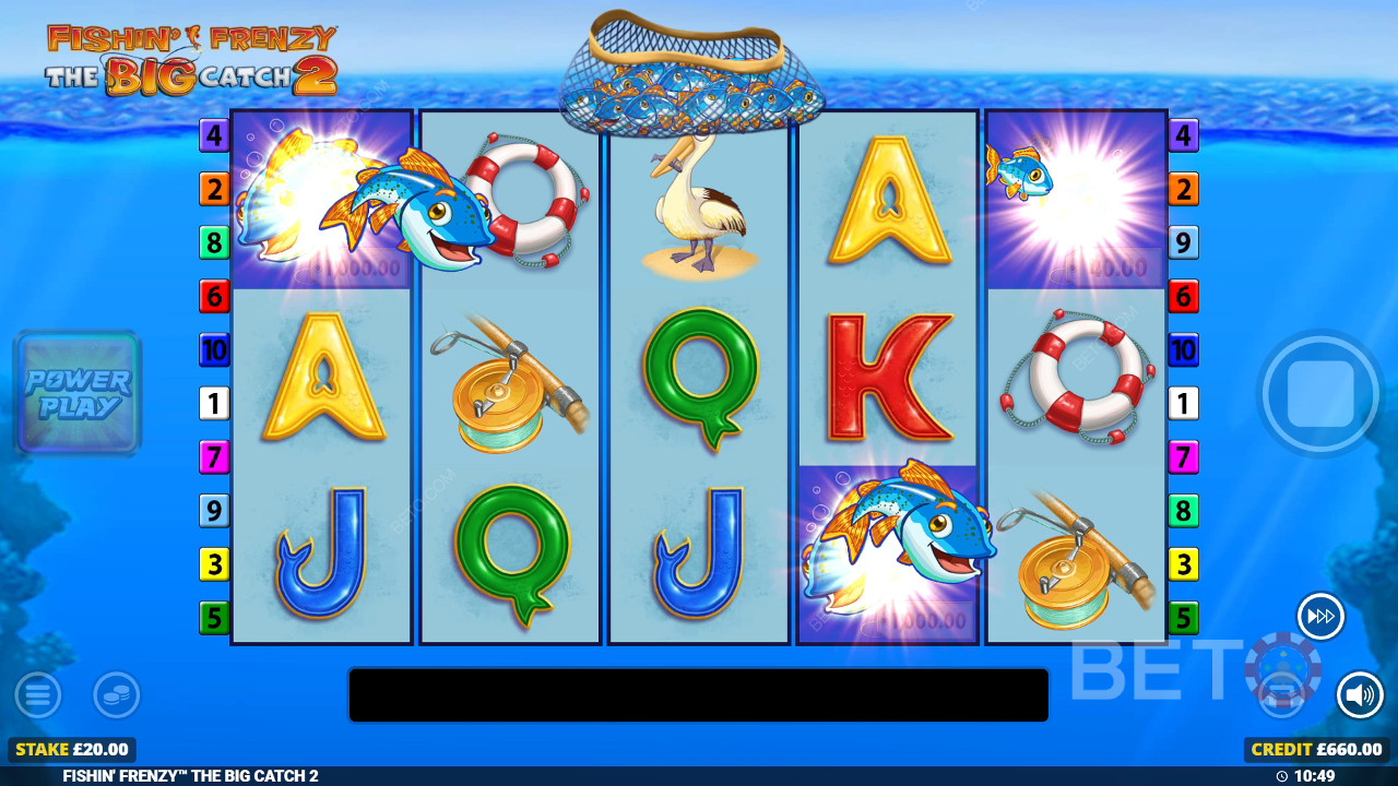 Thắng 5.000 lần tiền cược của bạn trong trò chơi đánh bạc trực tuyến Fishin Frenzy The Big Catch 2!