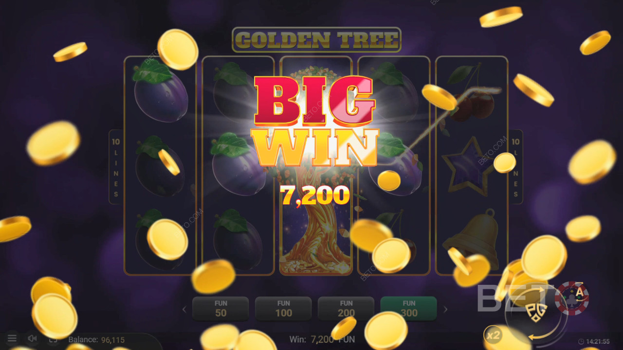 Thắng gấp 5.000 lần tiền cược của bạn trong trò chơi quay số Golden Tree!