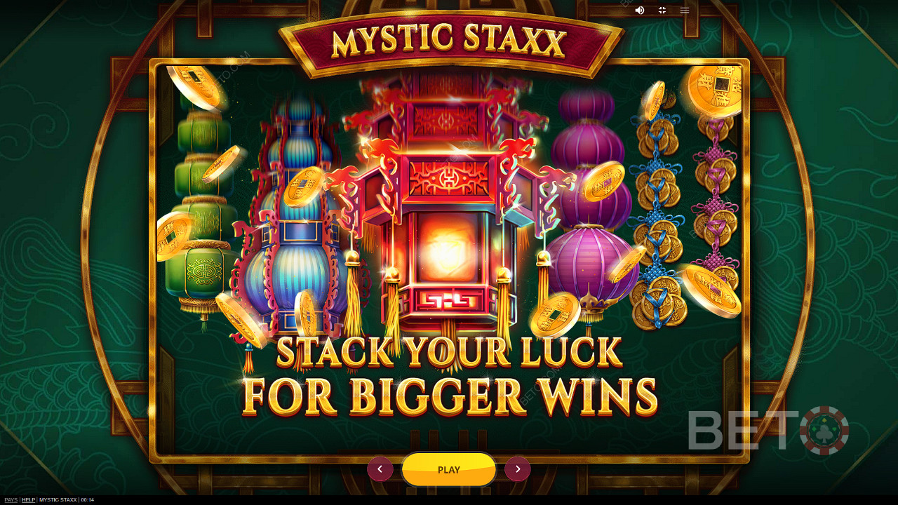 Tận hưởng Mở rộng ngăn xếp và giành được gấp 2.000 lần tiền cược của bạn trong trò chơi Mystic Staxx