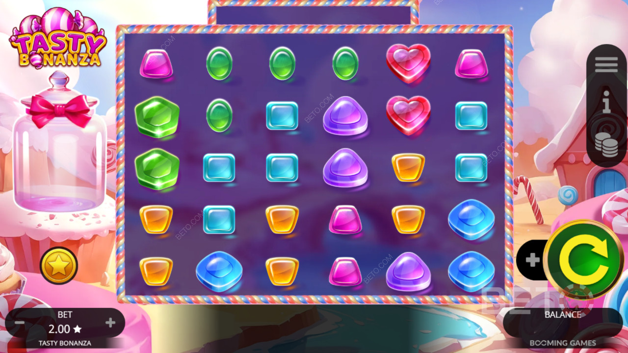Giải thích về các tính năng thưởng trong Tasty Bonanza của Booming Games