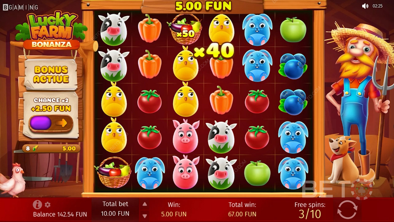 Tận hưởng số nhân trong các vòng quay miễn phí trong máy đánh bạc trực tuyến Lucky Farm