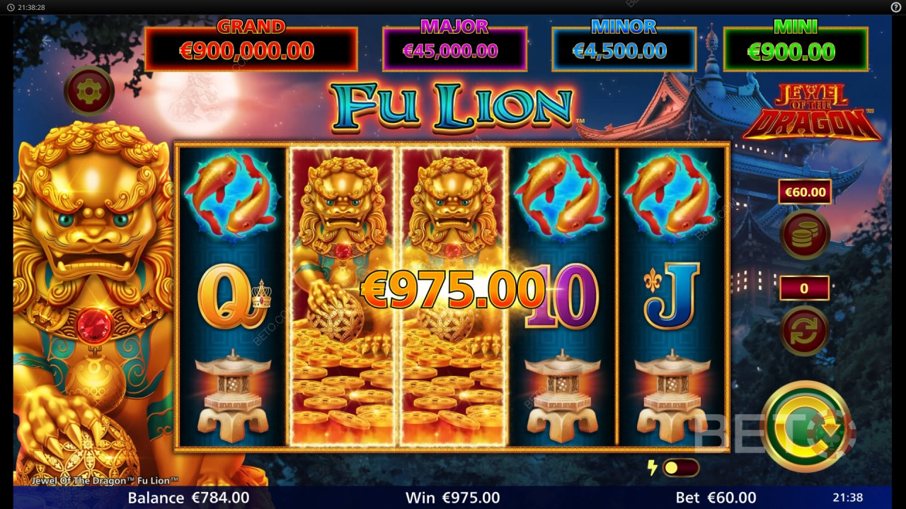 Đánh giá Jewel of the Dragon Fu Lion của BETO Slots