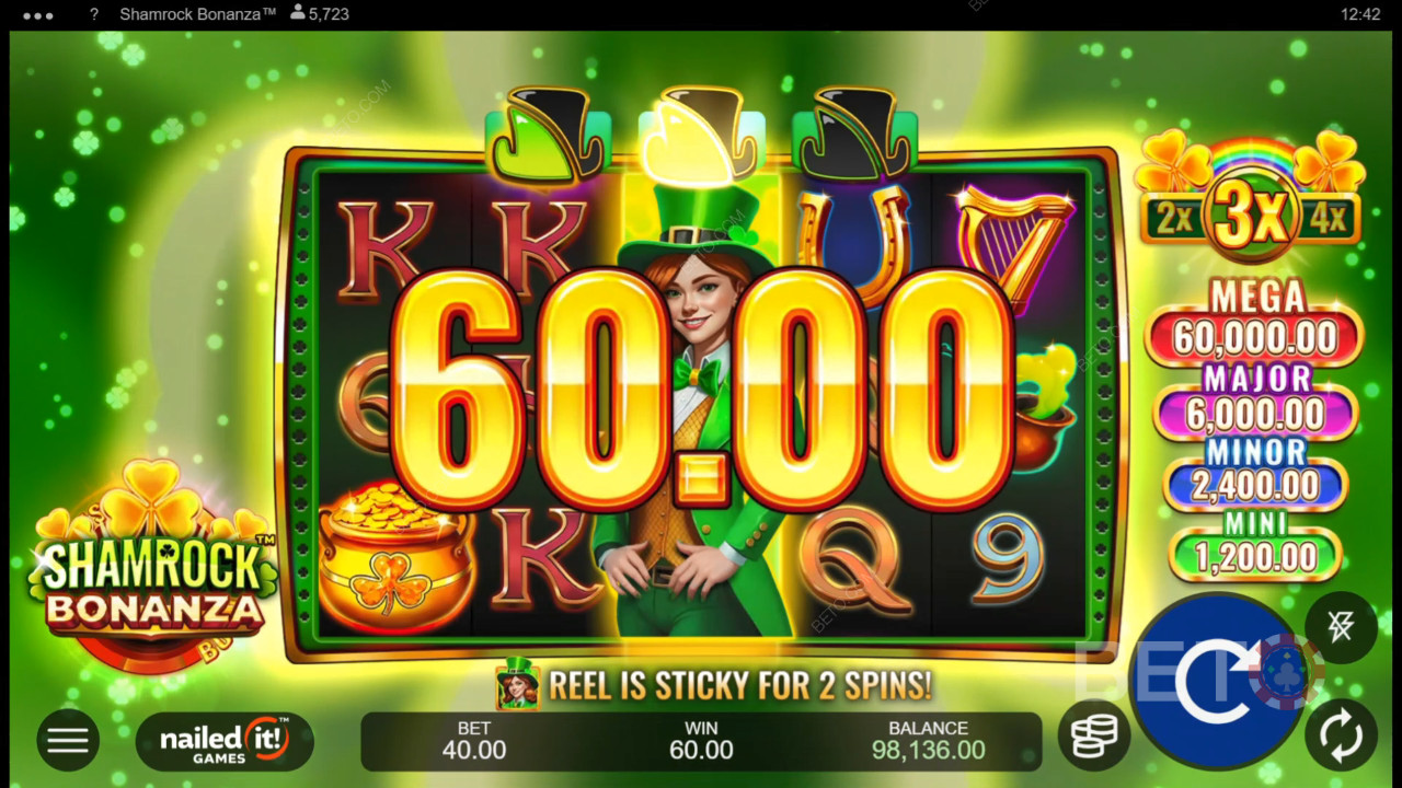 Thắng 5.340 lần tiền cược của bạn trong Máy đánh bạc Shamrock Bonanza!