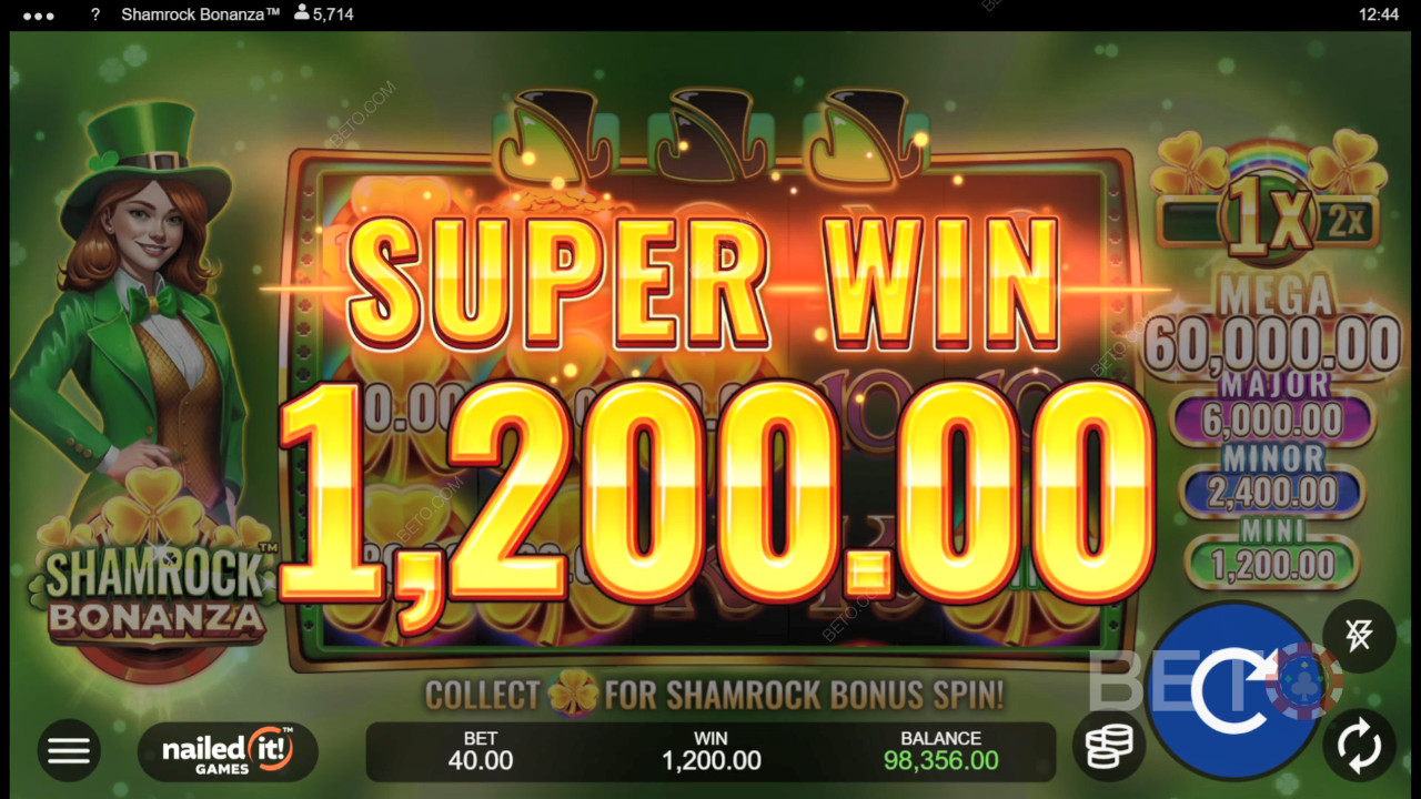 Giải thích về các tính năng bổ sung trong Shamrock Bonanza của Nailed It! Games