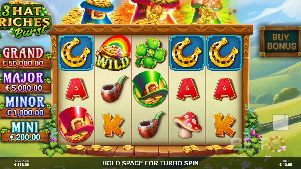Đánh giá 3 Hat Riches Burst của BETO Slots