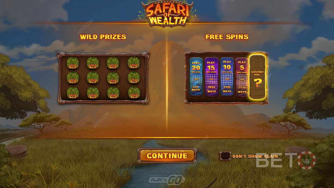 Giành chiến thắng lớn thông qua Giải thưởng hoang dã và Vòng quay miễn phí trong trò chơi Safari of Wealth