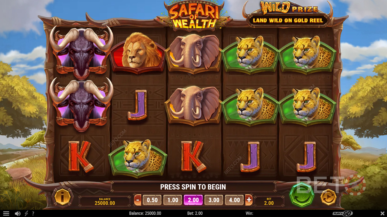 Tận hưởng một cuộc phiêu lưu trong thế giới hoang dã trong máy đánh bạc Safari of Wealth