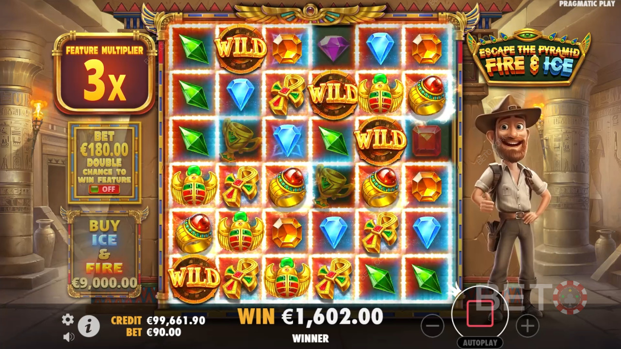 Đánh giá Escape the Pyramid Fire & Ice của BETO Slots