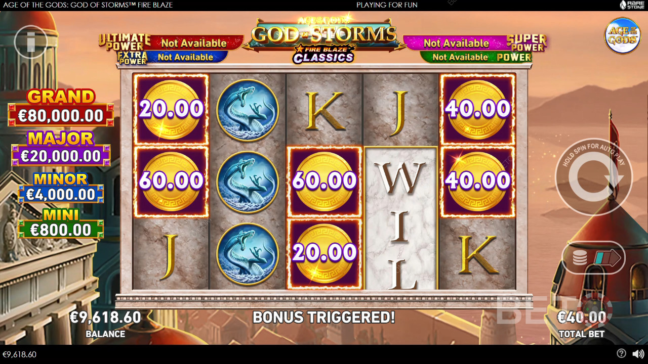 Đánh giá Age of the Gods: God of Storms Fire Blaze của BETO Slots