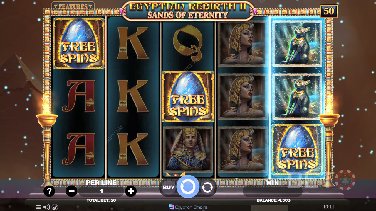 Đánh giá Egyptian Rebirth 2 - Sands of Eternity của BETO Slots