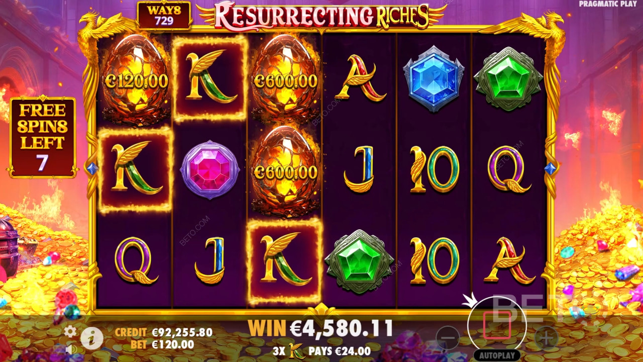 Giải thích về các tính năng thưởng trong Resurrecting Riches của Pragmatic Play
