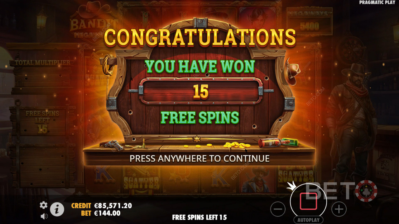 Giải thích về các tính năng thưởng trong trò chơi Bandit Megaways của Pragmatic Play