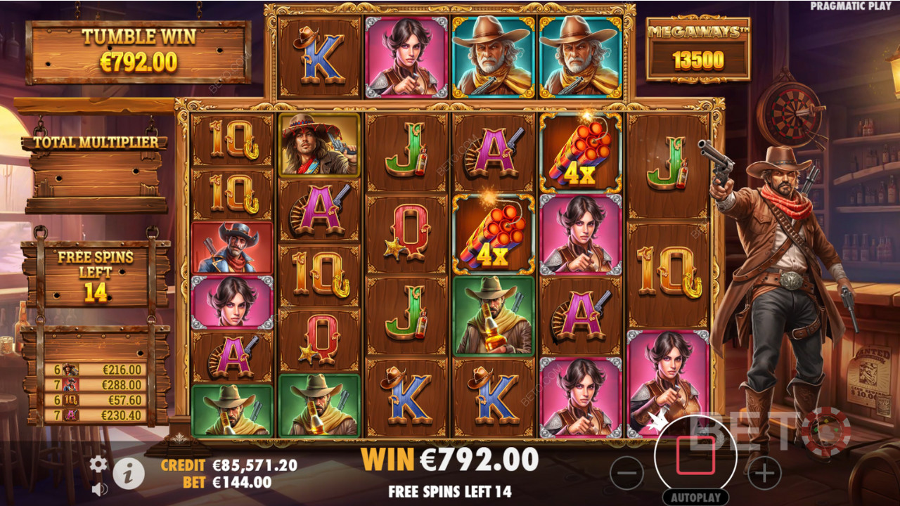 Giành chiến thắng gấp 5.000 lần tiền cược của bạn trong trò chơi slot trực tuyến Bandit Megaways!