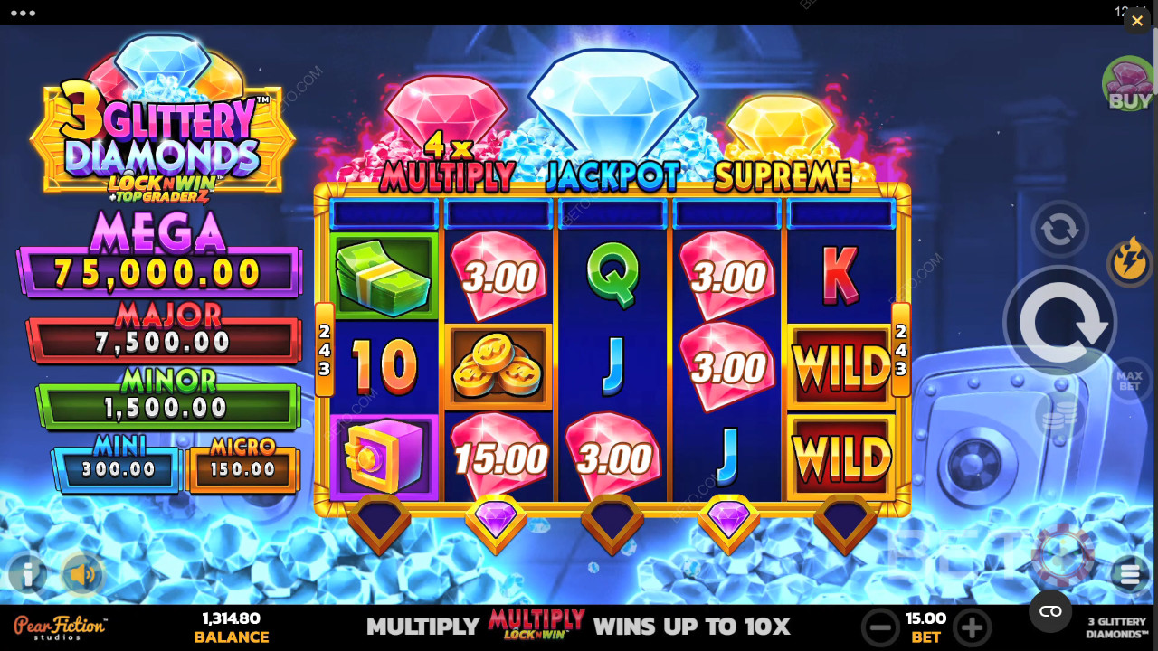 Đánh giá 3 viên kim cương lấp lánh của BETO Slots