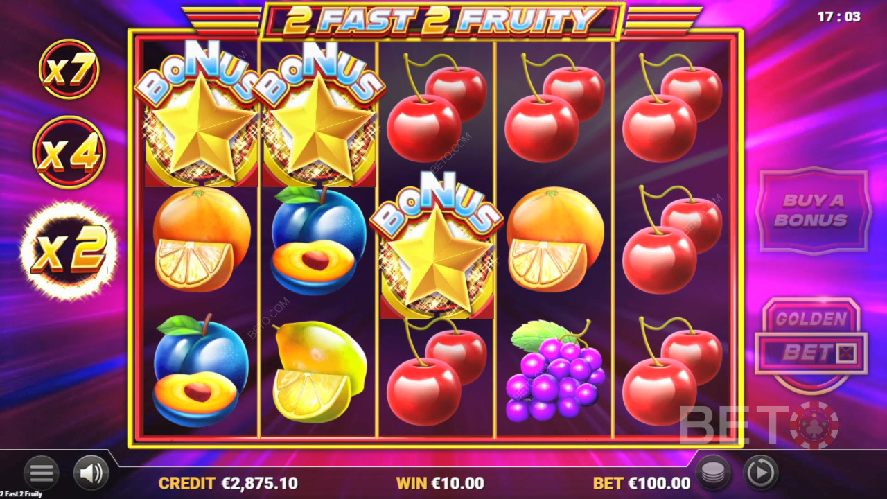 Đánh giá 2 Fast 2 Fruity của BETO Slots