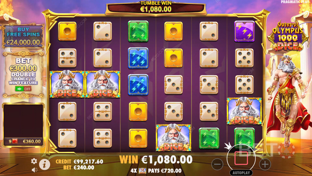 Đánh giá Gates of Olympus 1000 Dice của BETO Slots