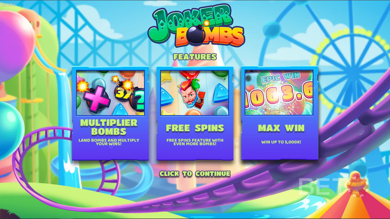 Tận hưởng Bom nhân, Vòng quay miễn phí và hơn thế nữa trong máy đánh bạc Joker Bombs