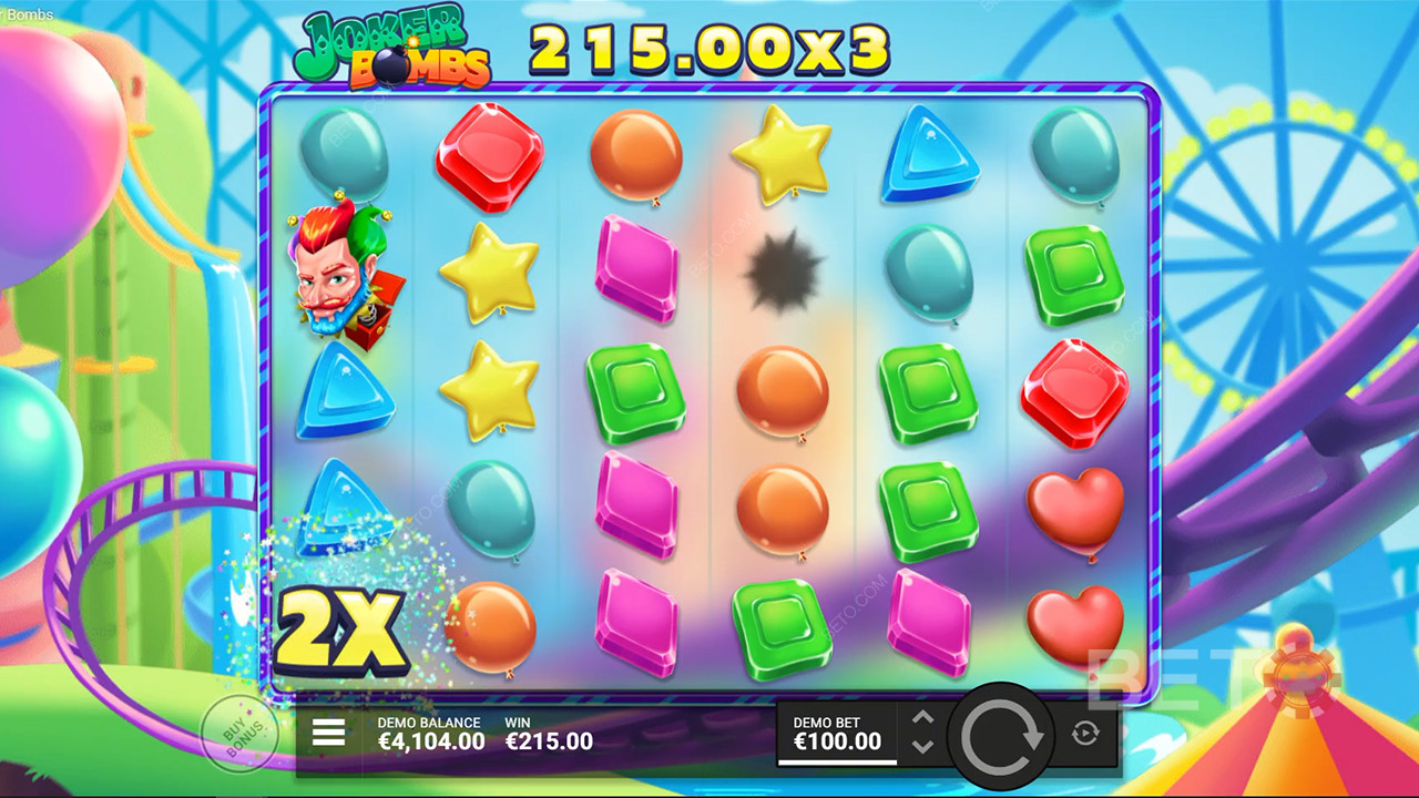 Multiplier Bombs sẽ tăng chiến thắng trong máy đánh bạc Joker Bombs