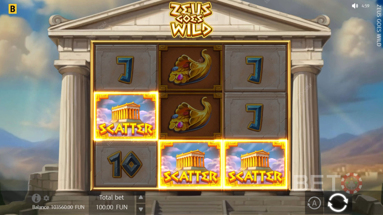 Đánh giá trò chơi Zeus Goes Wild của BETO Slots