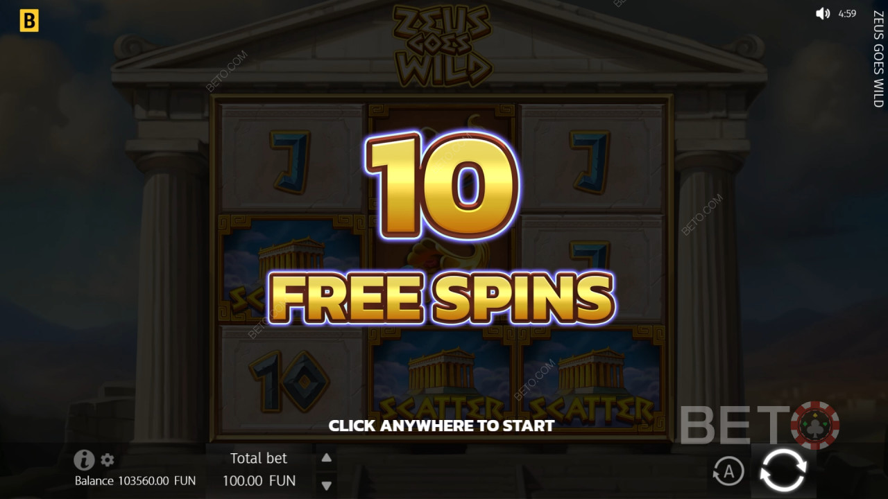 Giải thích về các tính năng bổ sung trong Zeus Goes Wild của BGaming