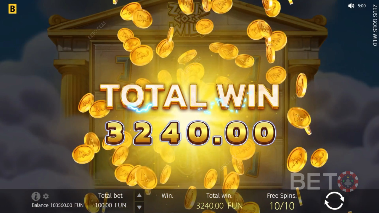 Giành chiến thắng gấp 800 lần tiền cược của bạn trong máy đánh bạc Zeus Goes Wild!