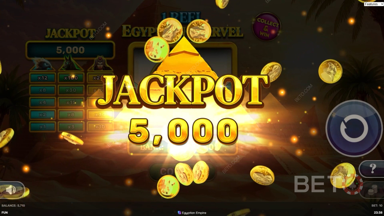 Đánh giá trò chơi 1 Reel - Egyptian Marvel của BETO Slots