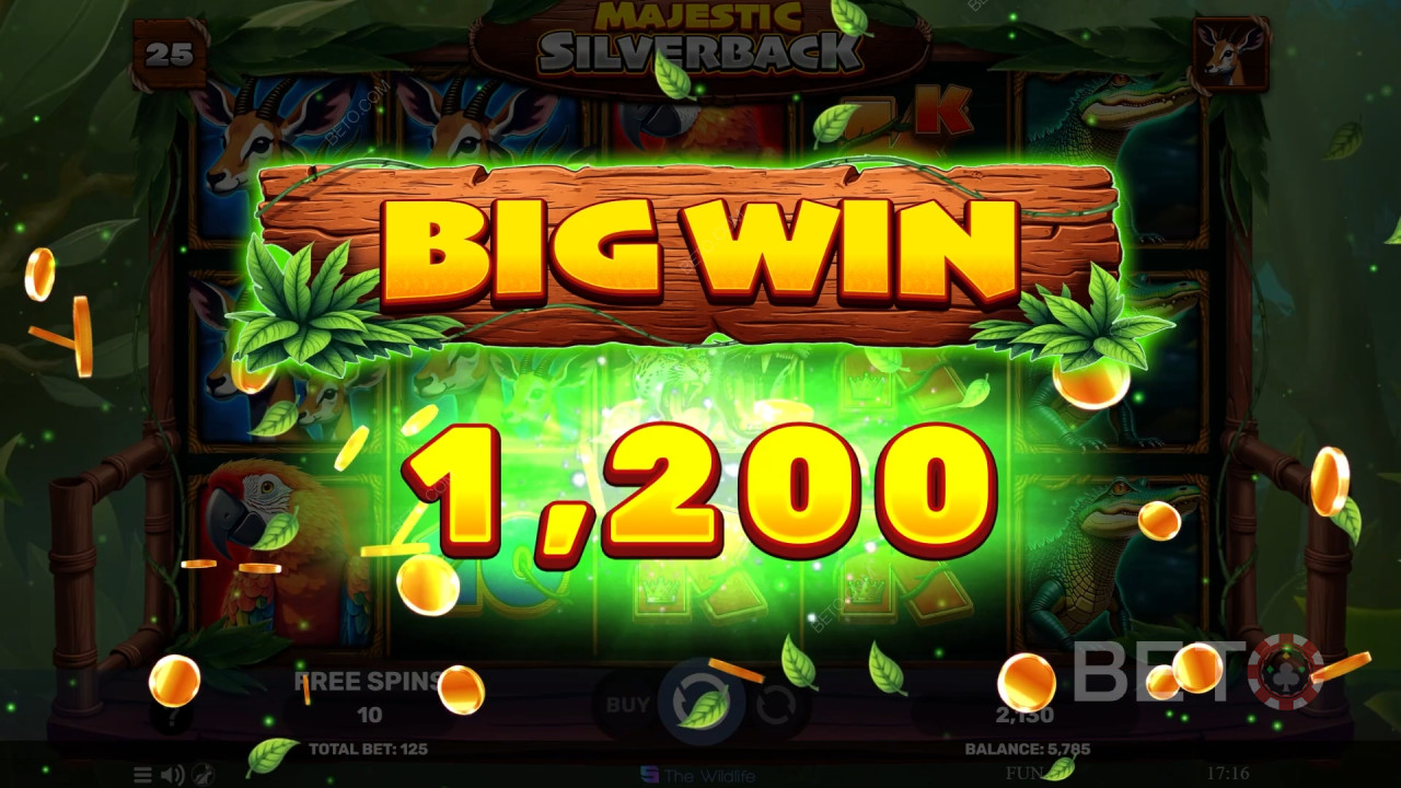 Thắng gấp 500 lần tiền cược của bạn trong trò chơi Majestic Silverback Slot trực tuyến!