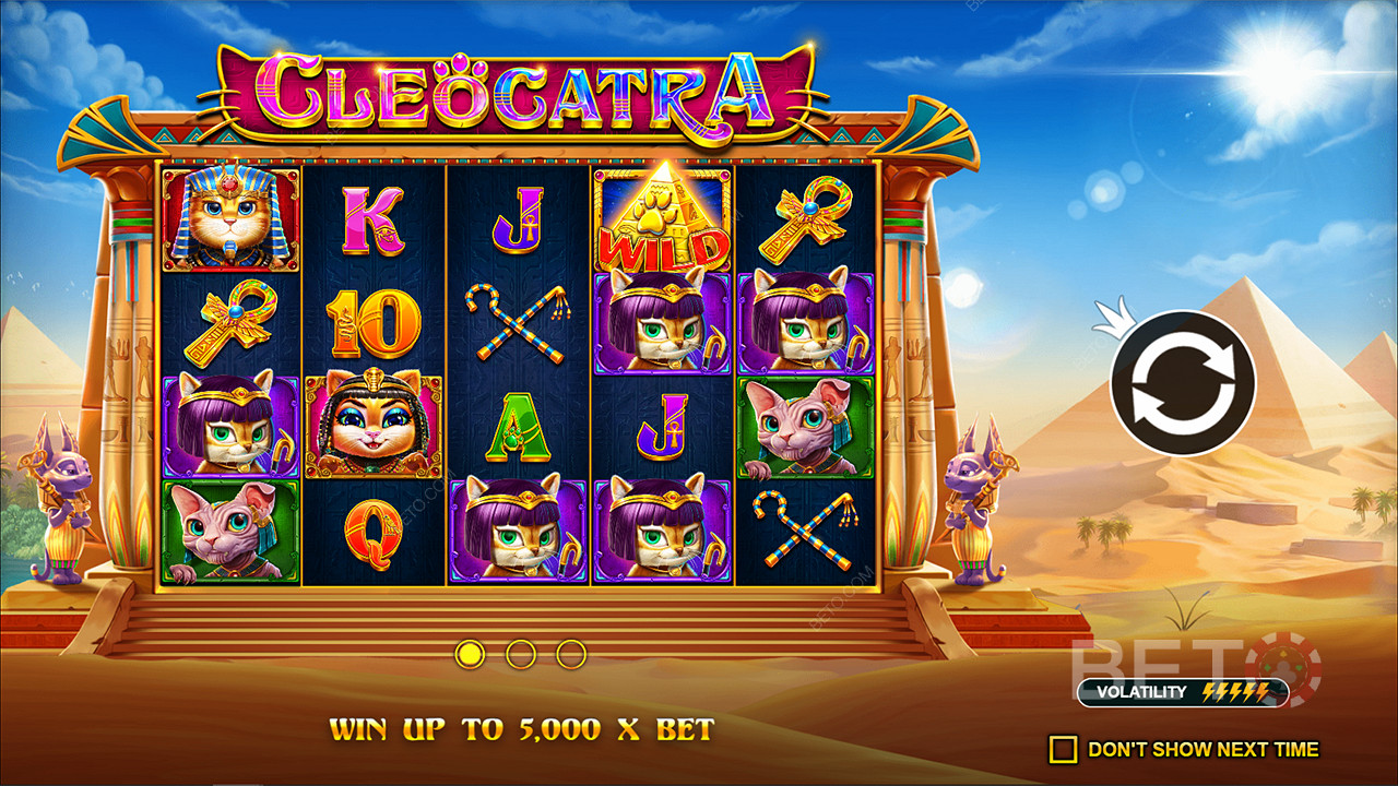 Kiếm được tới 5.000 lần tiền đặt cược của bạn trong máy đánh bạc trực tuyến Cleocatra