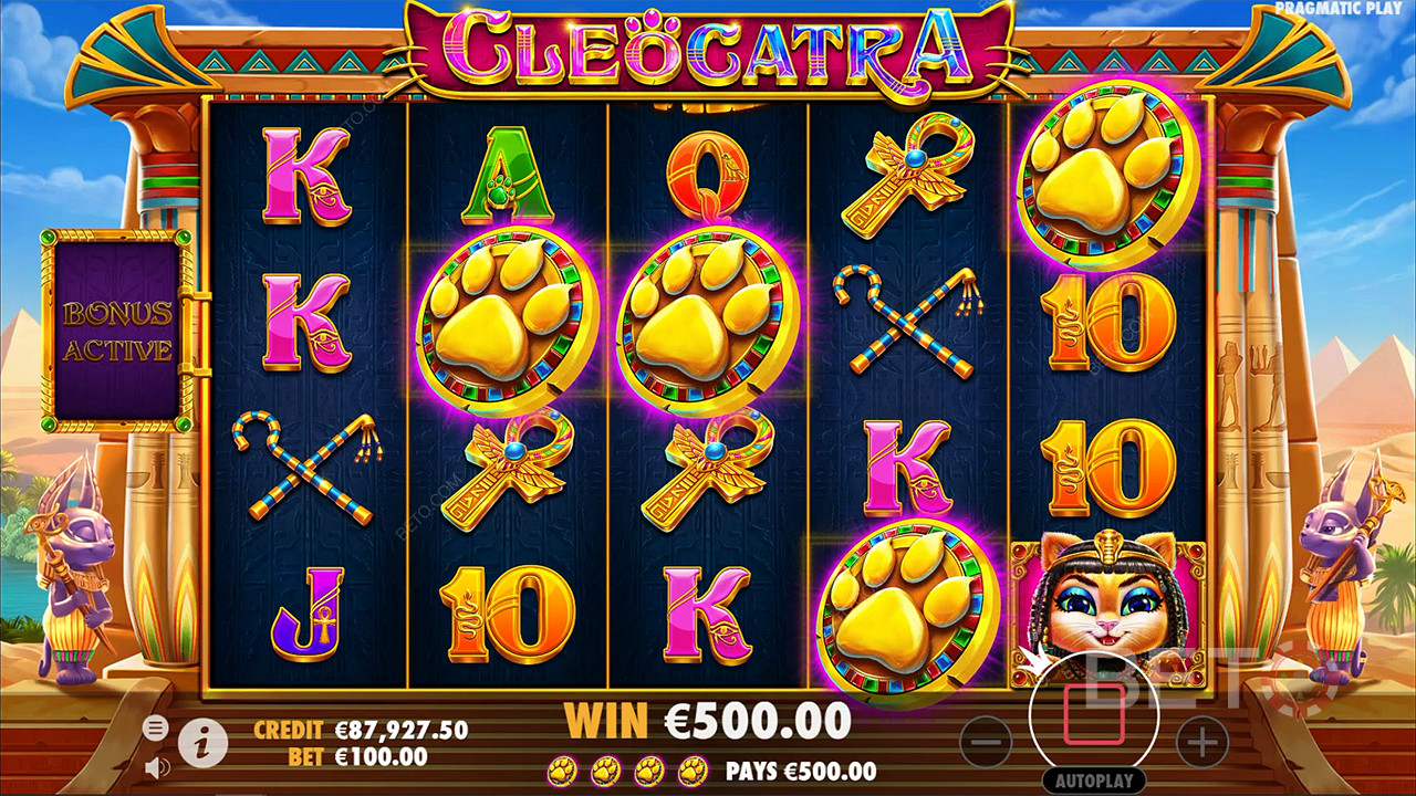 3 Scatters trở lên sẽ thưởng Vòng quay miễn phí trong máy đánh bạc Cleocatra