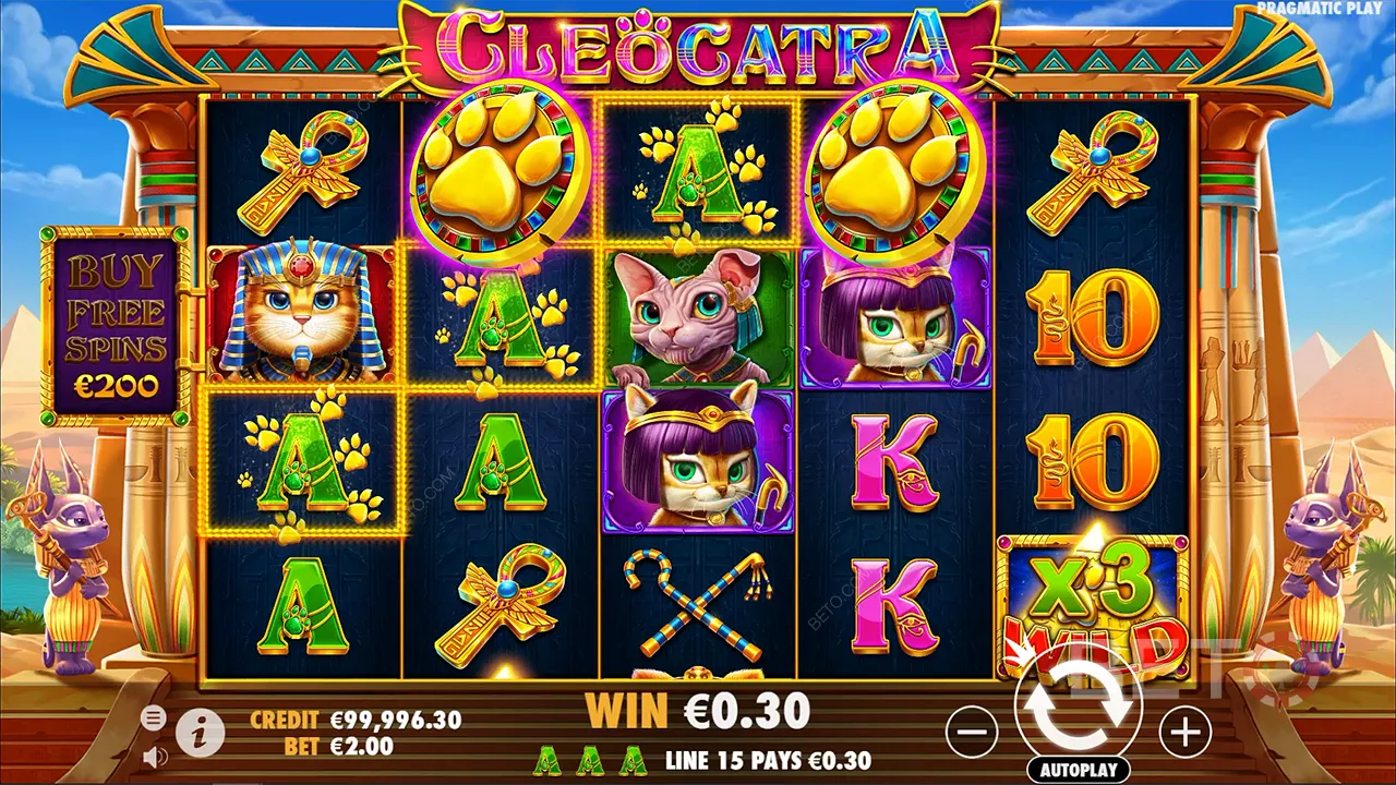 Cách chơi của máy đánh bạc video Cleocatra