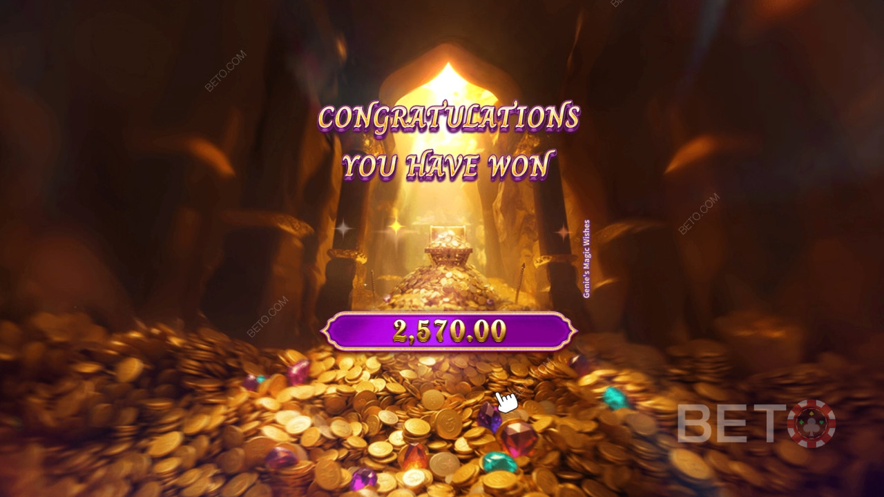 Giành chiến thắng gấp 5.000 lần tiền cược của bạn trong trò chơi slot video Genie