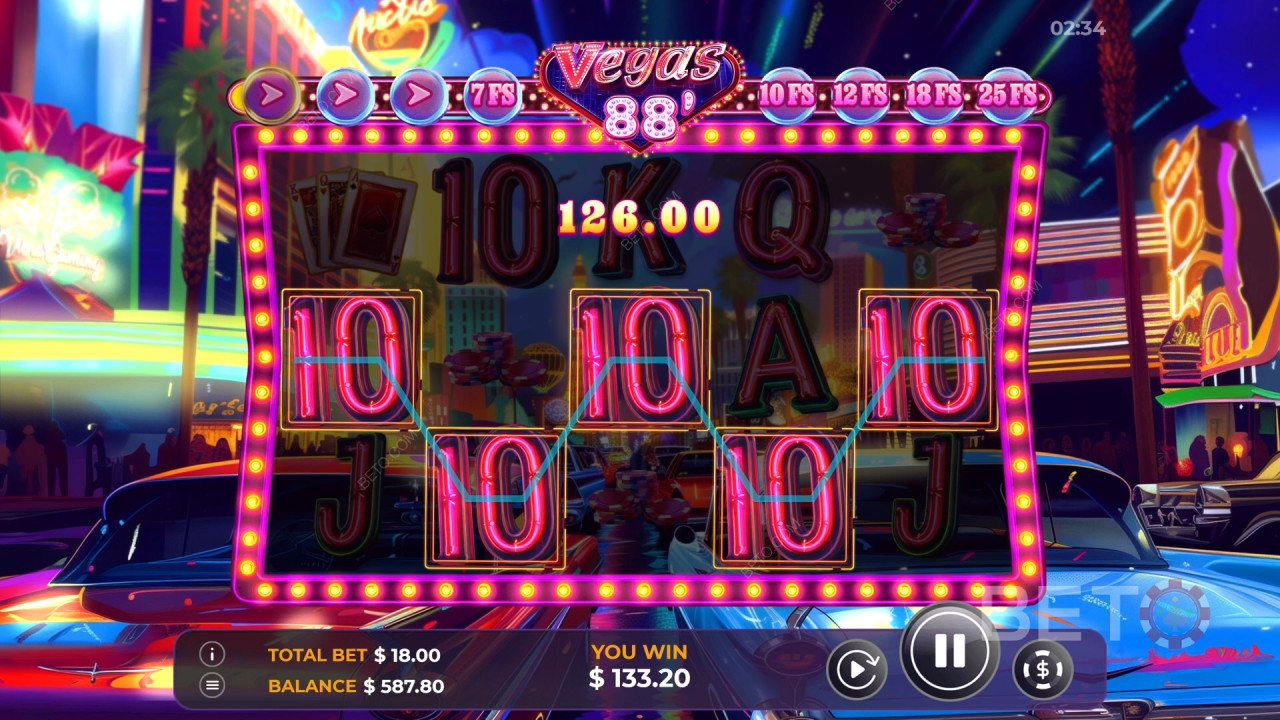 Các tính năng thưởng được giải thích trong Vegas 88 của Vibra Gaming