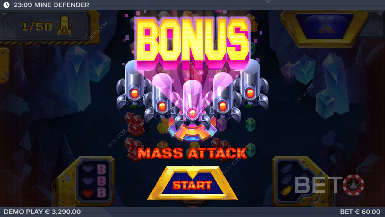Giành chiến thắng gấp 10.000 lần tiền cược của bạn trong trò chơi slot Mine Defender!