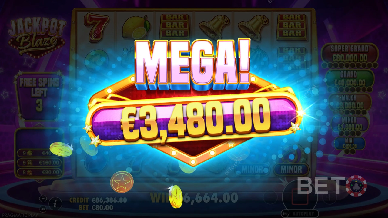 Giải thích về các tính năng thưởng trong Jackpot Blaze của Pragmatic Play