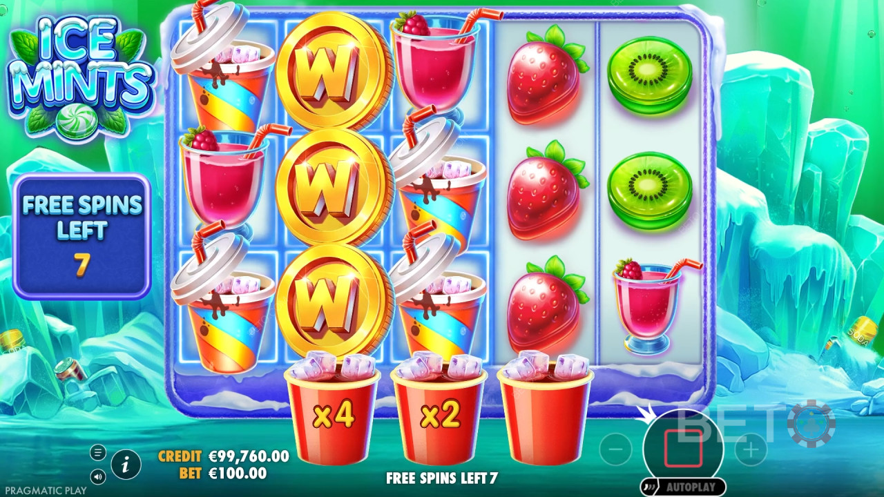 Các tính năng bổ sung được giải thích trong trò chơi Ice Mints của Pragmatic Play